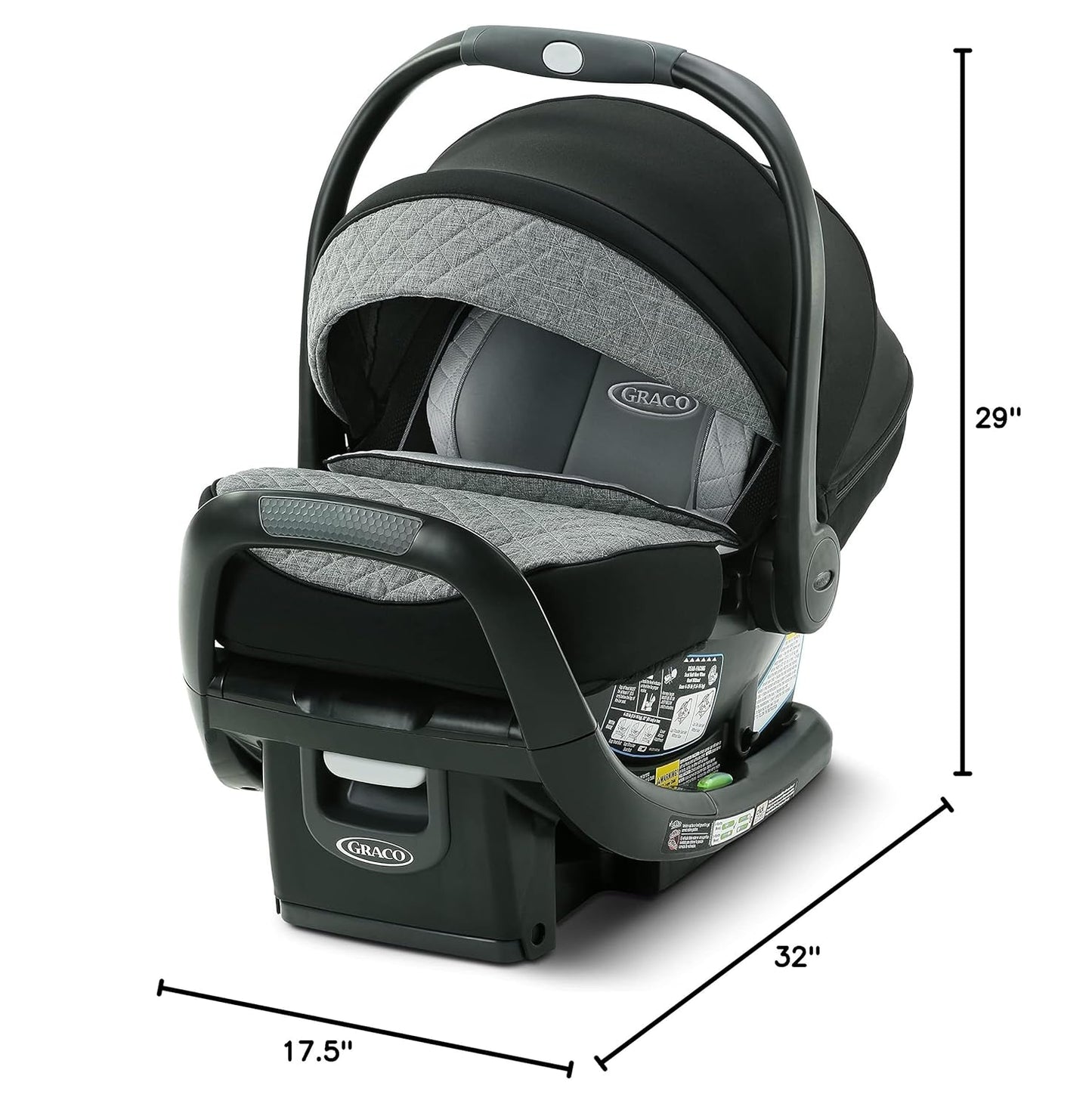 Graco Snugride Snugfit Elite Infant Car Seat, anti Rebound Bar for Extra Safety, Snuglock Easy Install, Premium Softgood, All-Weather Boot, Baby Car Seat, Nico