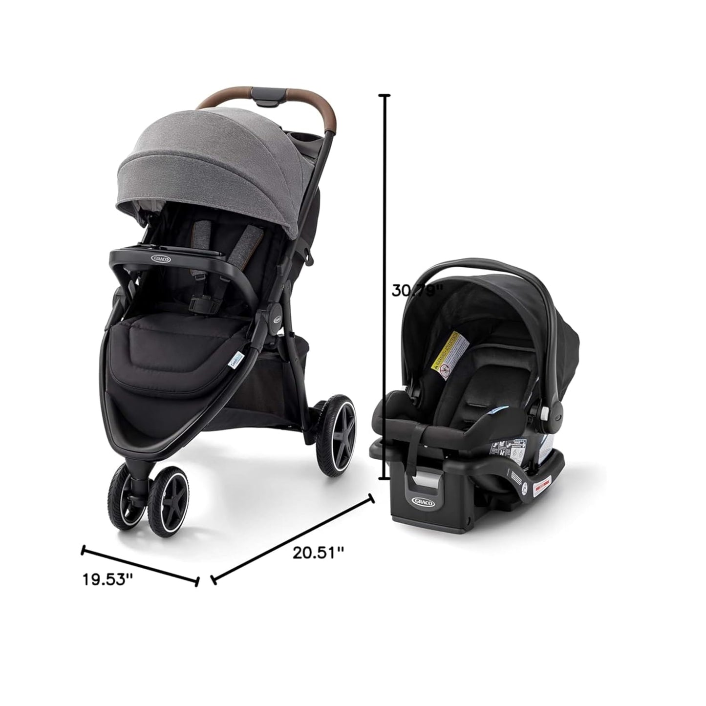 Graco Outpace LX All-Terrain Travel System - Includes Snugride 30 Lite Infant Car Seat, Briggs, High-Performance Stroller/Car Seat Combo, Practical & Durable