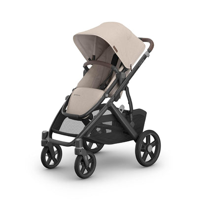 Uppababy Vista V3 Convertible Single-To-Double Stroller for Baby & Toddler, 30+ Configurations, Car Seat Compatible, All-Wheel Suspension, XL Basket – Ada (Sandstone Mélange/Carbon Frame)