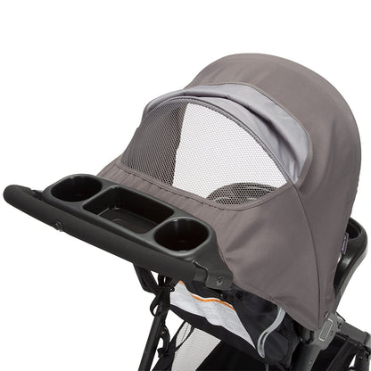 Safety 1St Smooth Ride Travel System Stroller and Onboard FLX Infant Car Seat, Newborn to Toddler Baby Combo, Easy-Install, Large Canopy, Ample Storage, Foldable, Rear-Facing 4-30 Lbs, Monument