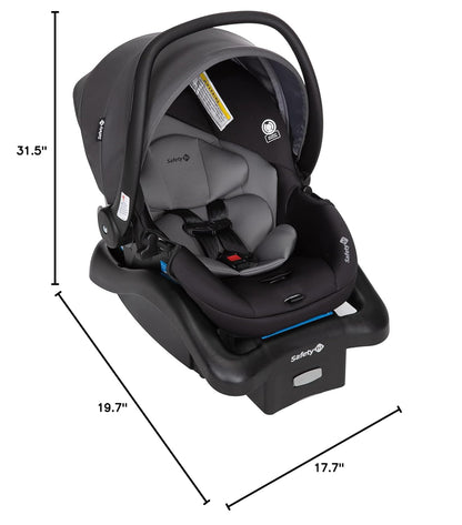 Safety 1St Smooth Ride Travel System Stroller and Onboard FLX Infant Car Seat, Newborn to Toddler Baby Combo, Easy-Install, Large Canopy, Ample Storage, Foldable, Rear-Facing 4-30 Lbs, Monument