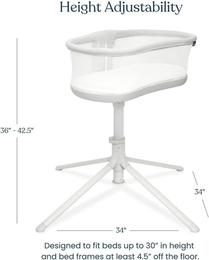 HALO Bassinest Swivel Sleeper 3.0 – Over-Bed Baby Bassinet with 360 Rotation, Adjustable Height, Breathable Mesh, Safe Close Sleeping, Lowering Wall for Easy Access, Feeding & C-Section Recovery