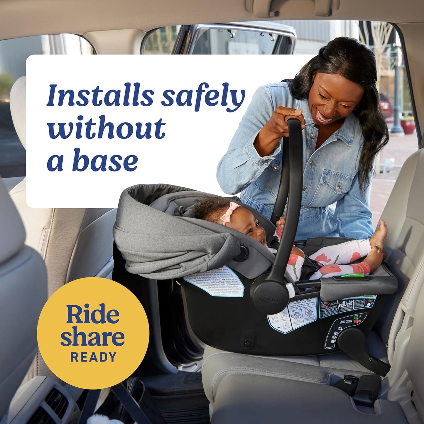 Graco Gomax Infant Car Seat, Orchid Haze, Lightweight, Reclining Rear Facing Car Seat Installs with or without a Base