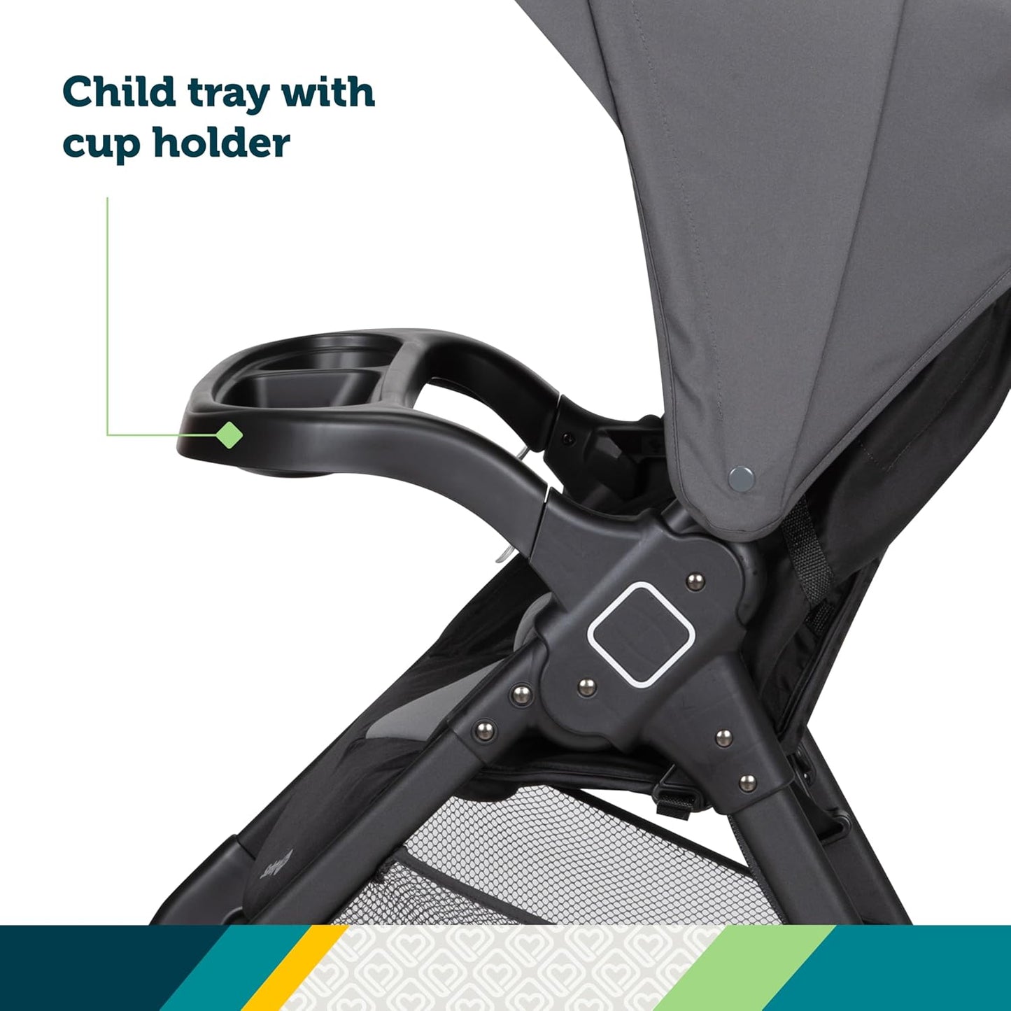 Safety 1St Smooth Ride Travel System Stroller and Onboard FLX Infant Car Seat, Newborn to Toddler Baby Combo, Easy-Install, Large Canopy, Ample Storage, Foldable, Rear-Facing 4-30 Lbs, Monument
