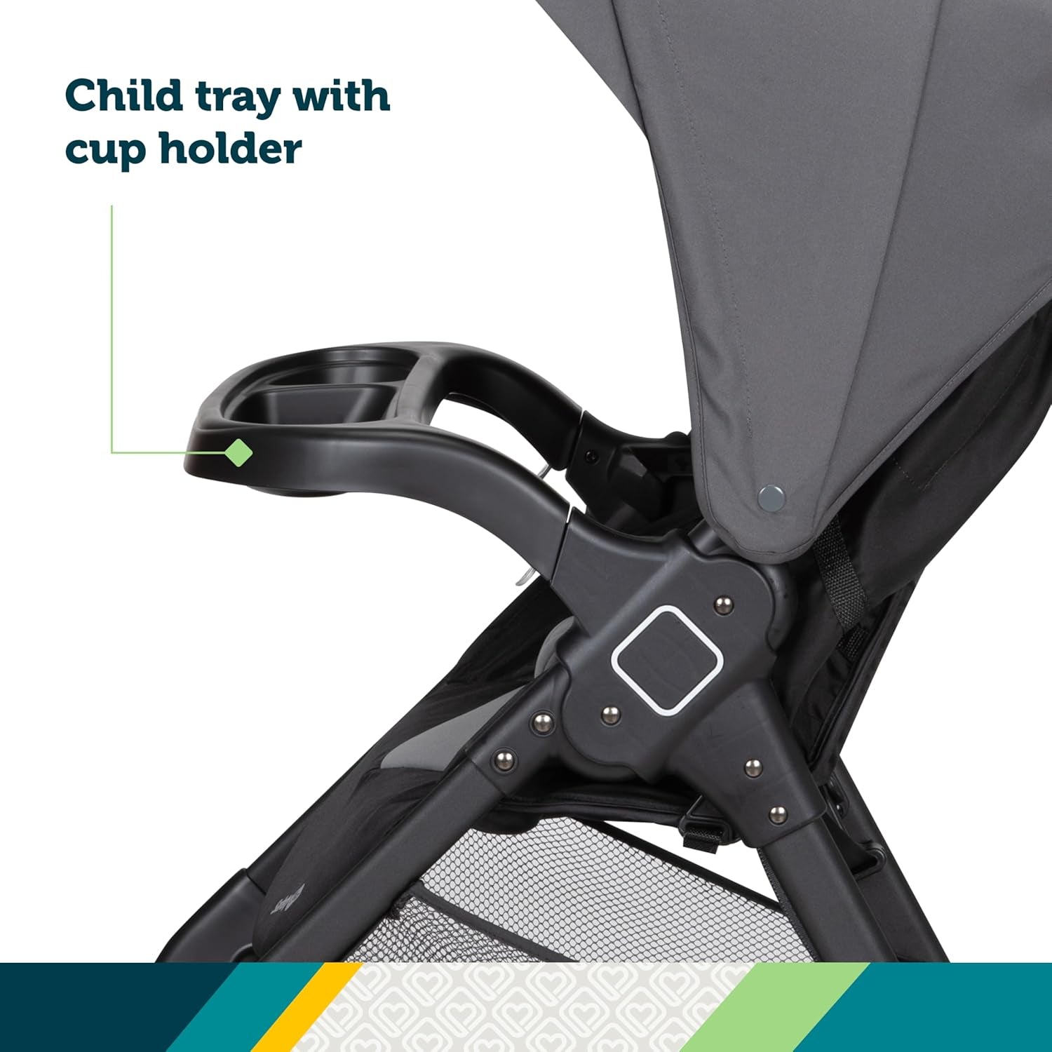 Safety 1St Smooth Ride Travel System Stroller and Onboard FLX Infant Car Seat, Newborn to Toddler Baby Combo, Easy-Install, Large Canopy, Ample Storage, Foldable, Rear-Facing 4-30 Lbs, Monument
