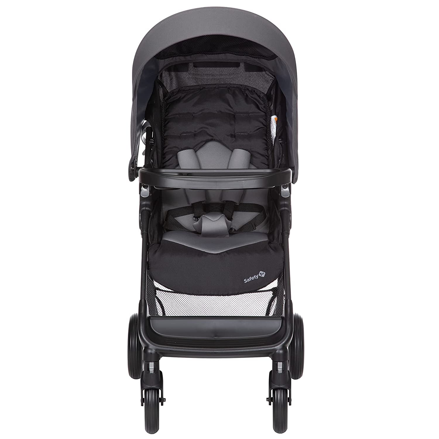Safety 1St Smooth Ride Travel System Stroller and Onboard FLX Infant Car Seat, Newborn to Toddler Baby Combo, Easy-Install, Large Canopy, Ample Storage, Foldable, Rear-Facing 4-30 Lbs, Monument