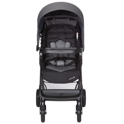 Safety 1St Smooth Ride Travel System Stroller and Onboard FLX Infant Car Seat, Newborn to Toddler Baby Combo, Easy-Install, Large Canopy, Ample Storage, Foldable, Rear-Facing 4-30 Lbs, Monument