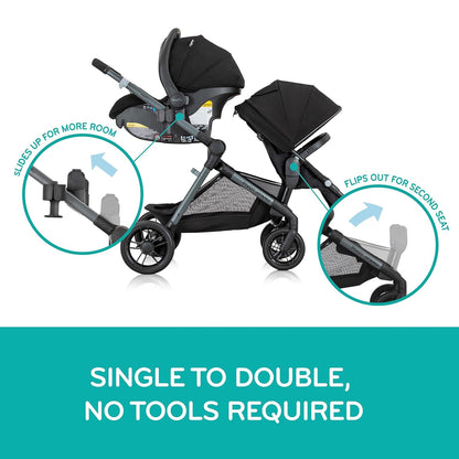 Pivot Xpand Modular Travel System with Litemax Infant Car Seat with Anti-Rebound Bar (Ayrshire Black)