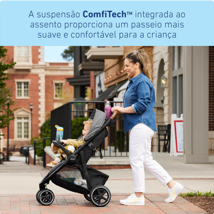 Graco Outpace LX All-Terrain 3-Wheel Baby Stroller, Cohen €” Compatible for Travel System, Easy One-Hand Fold, In-Seat Suspension for Comfortable Ride, Never-Flat Rubber Tires