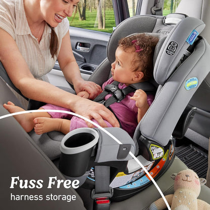 Graco 4Ever DLX 4-In-1 Car Seat, Charlie| Infant to Toddler Car Seat, with 10 Years of Use | Rear-Facing, Forward-Facing and Booster Modes | Safe, Comfortable and Convenient