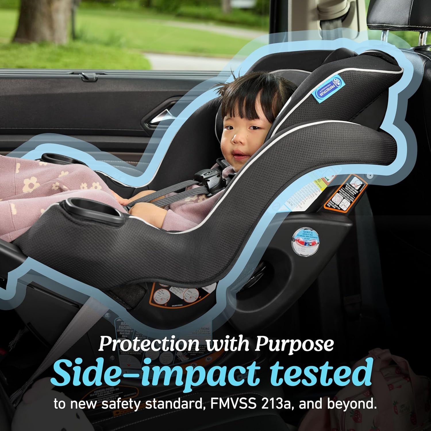 Graco Extend2Fit Convertible Baby Car Seat, Rear and Forward Facing, Adjustable Extension Panel for Extra Legroom, Gotham
