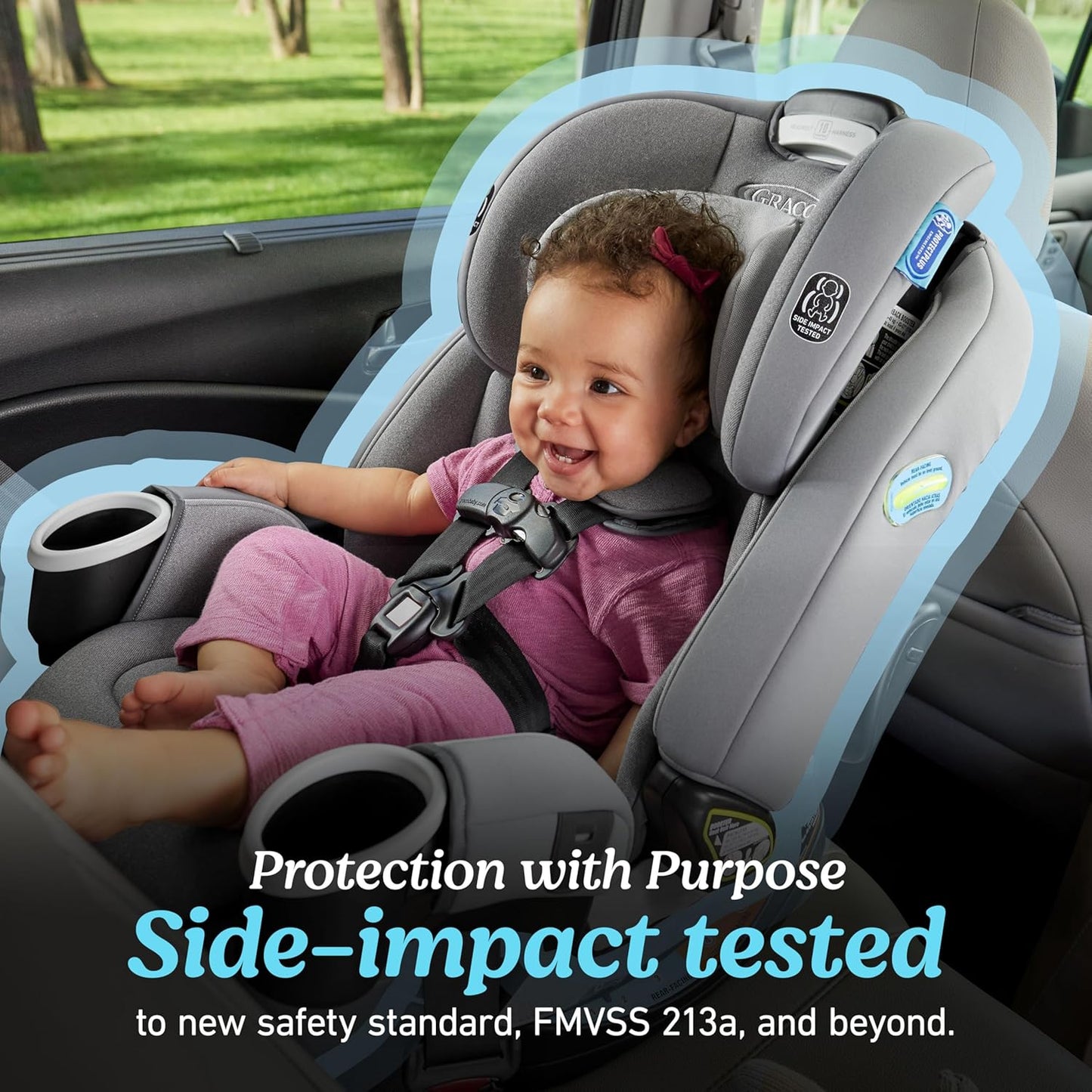 Graco 4Ever DLX 4-In-1 Car Seat, Charlie| Infant to Toddler Car Seat, with 10 Years of Use | Rear-Facing, Forward-Facing and Booster Modes | Safe, Comfortable and Convenient