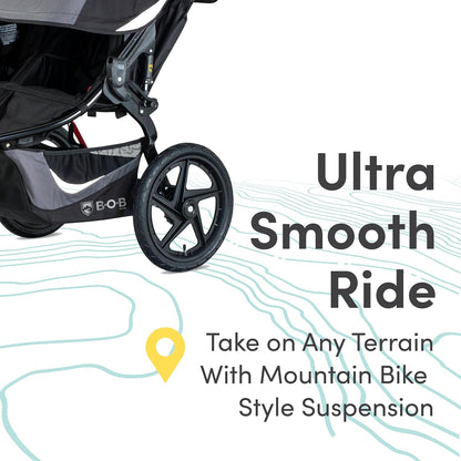 BOB Gear Revolution Flex 3.0 Duallie Jogging Stroller, Double Stroller, Graphite Black