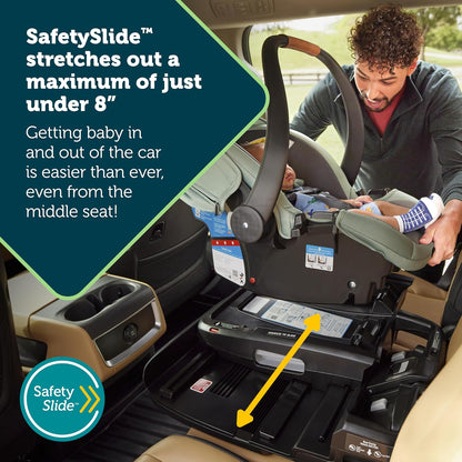 Safety 1St® Onboard™ Slide DLX Infant Car Seat W/Safetyslide™ Base, Easy-Install Rigid Latch, Lightweight Rear-Facing Seat, Newborn Carrier, Extra-Large Canopy, Travel System Ready, Dusty Green
