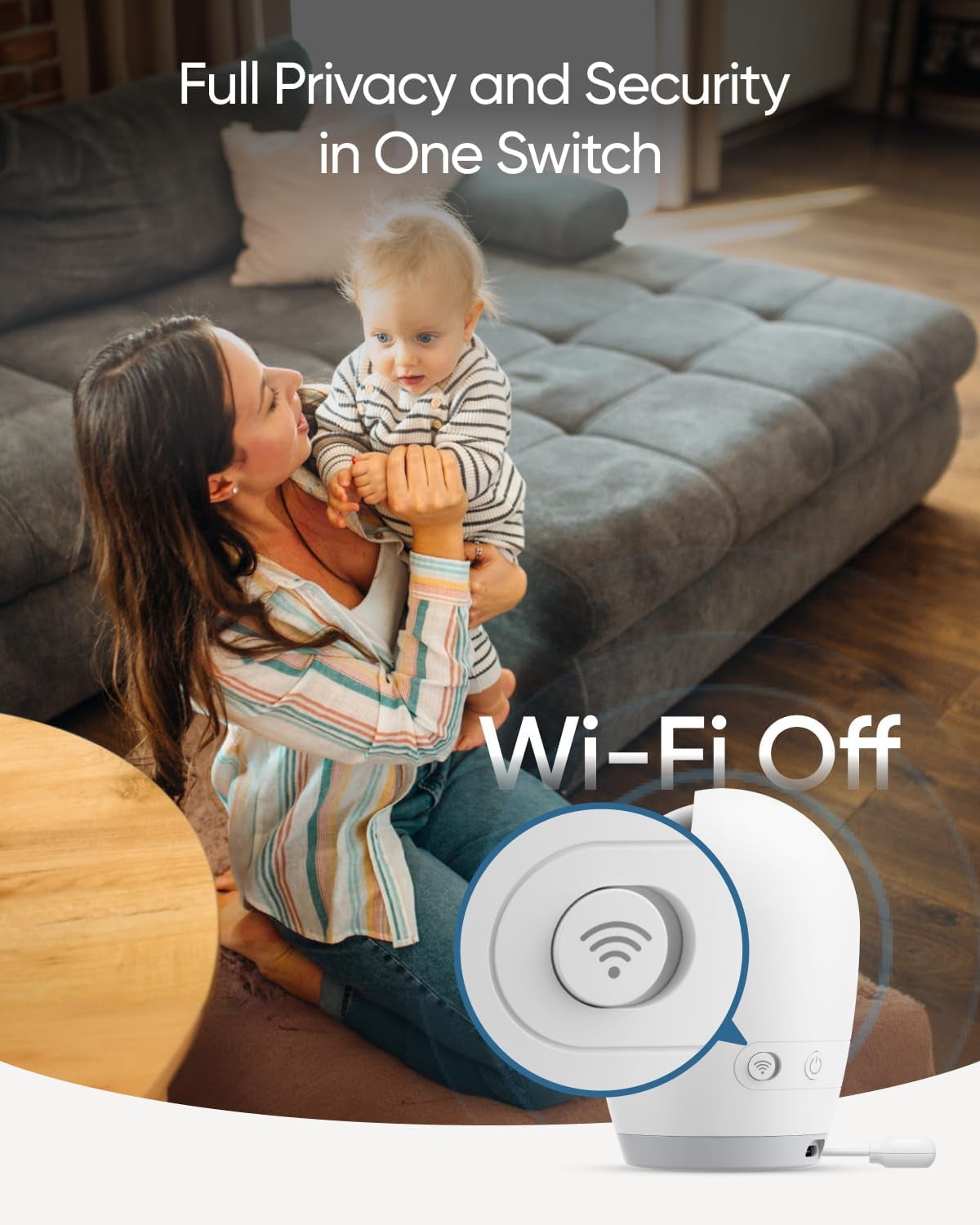 Eufy Security E21 Baby Monitor with 4K UHD Camera, 5'' 720P Screen, Pan-Tilt and 8× Zoom, Dual Wi-Fi/Local Connection, 24/7 App Recording, Portable Built-In Battery-Powered Camera, ANR