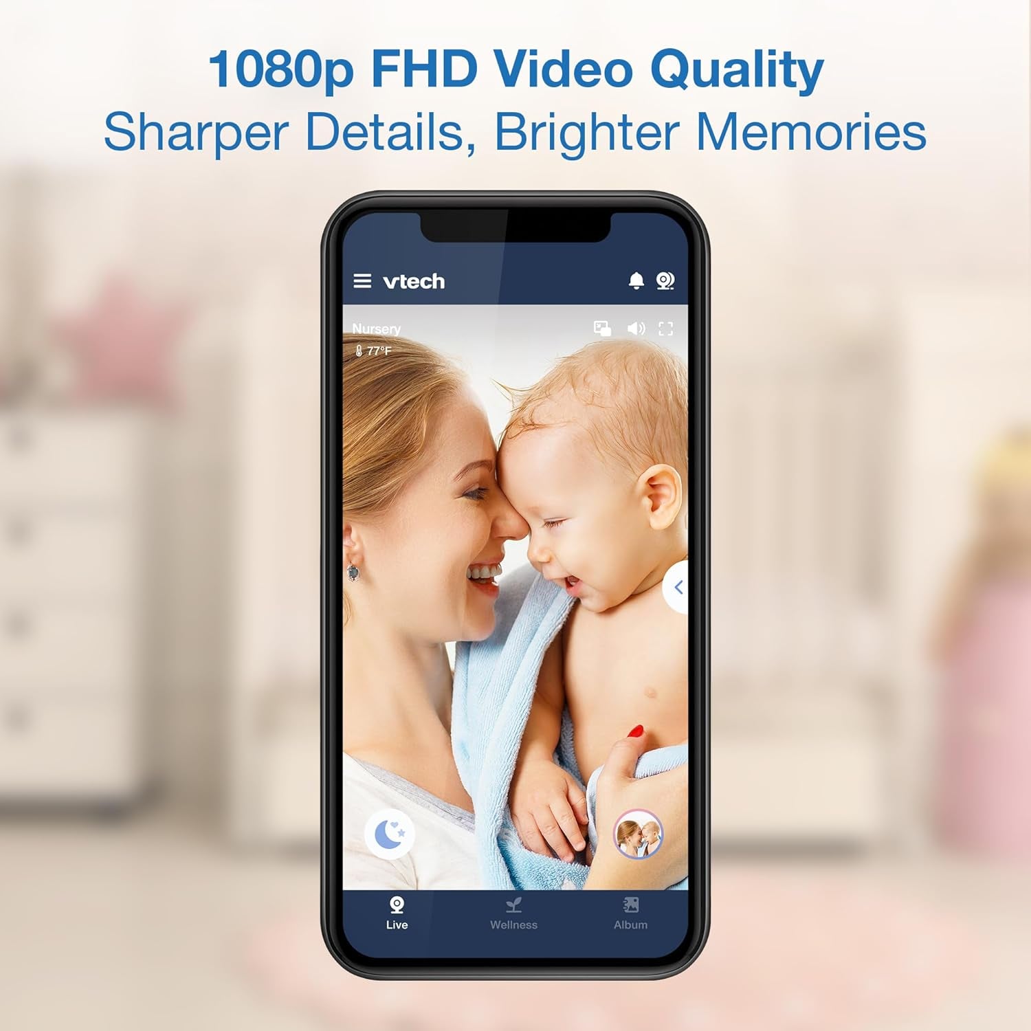 Vtech 2-Cameras Smart Wifi Baby Monitor with 1080P FHD Camera and 5" HD IPS Screen, Free App with Motion Video, Sound/Motion Detection and Notifications, Split-Screen, Pan-Tilt-Zoom: VM901-2HD