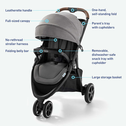 Graco Outpace LX All-Terrain Travel System - Includes Snugride 30 Lite Infant Car Seat, Briggs, High-Performance Stroller/Car Seat Combo, Practical & Durable