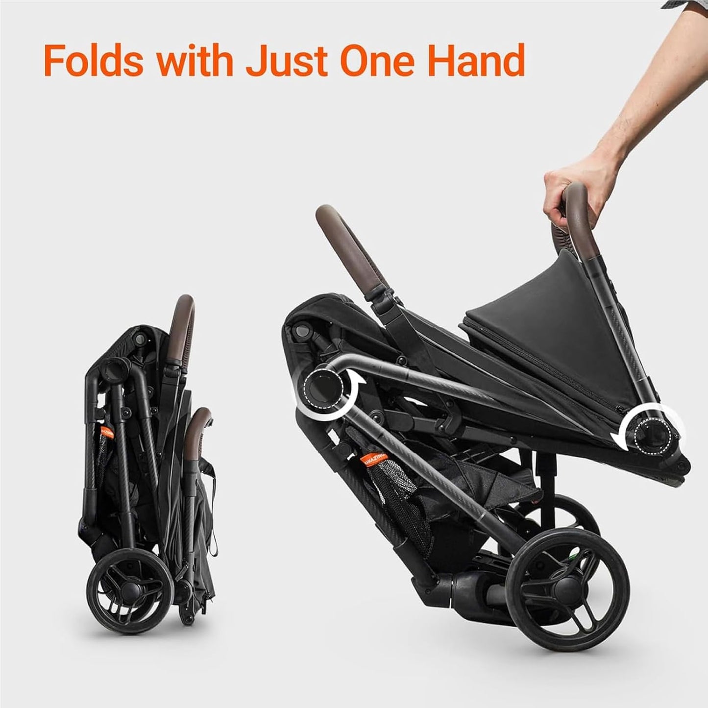 MAMAZING Ultra Air Lightweight Baby Travel Stroller with Carbon Fiber Frame, Compact & Airplane-Friendly, One-Handed Fold, 11.6 Lbs, Perfect for Toddlers, Jet