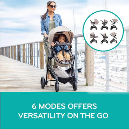 Evenflo Pivot Modular Travel System with Litemax Preemie and Infant Car Seat (Desert Tan)