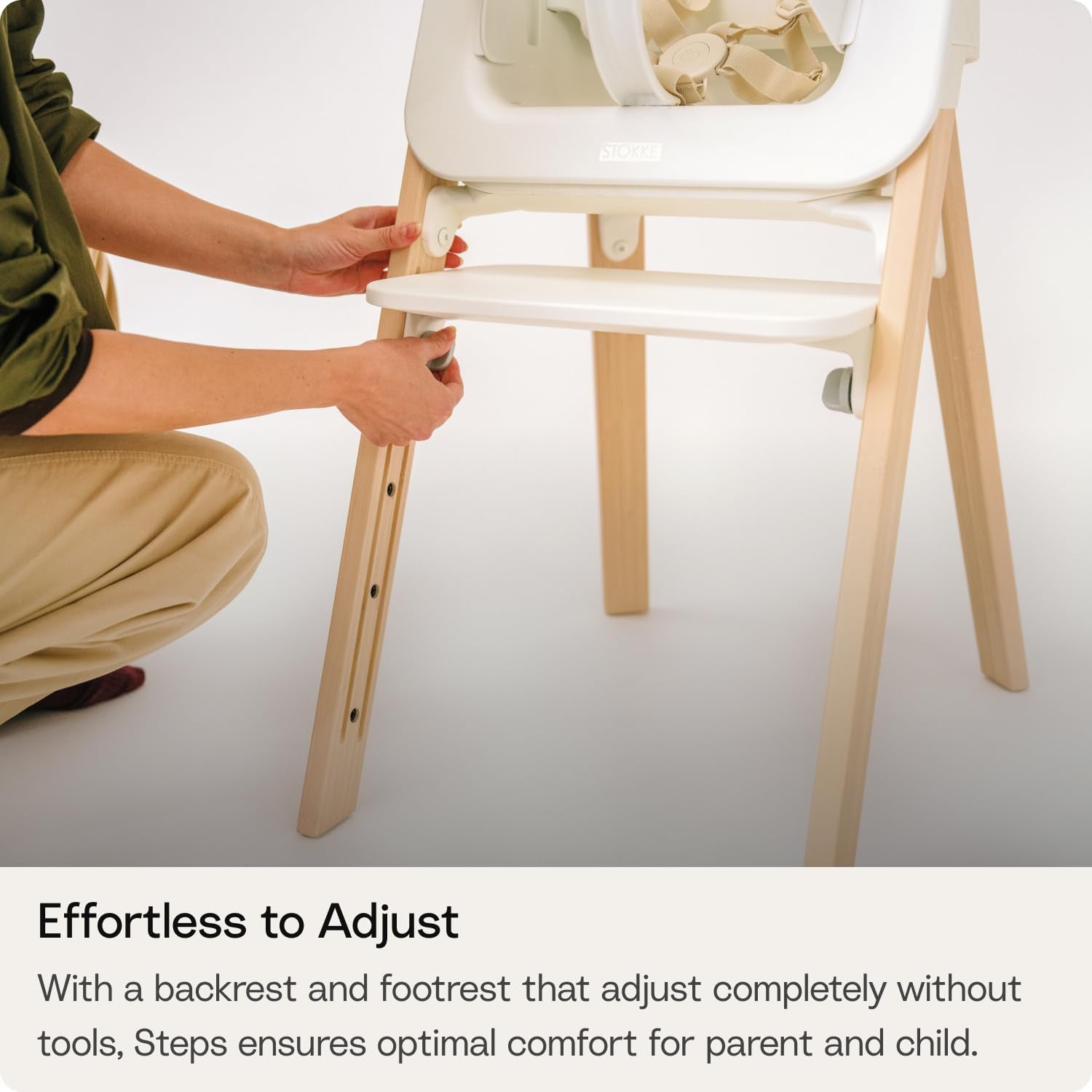 Stokke Steps High Chair for Babies & Children from 6 Months to 10 Years – 2-In-1 Adjustable & Ergonomic Design – Removable Baby Set, Tray & Safety Harness – 18.9 X 24.4 X 34.7 – Black/Warm Brown