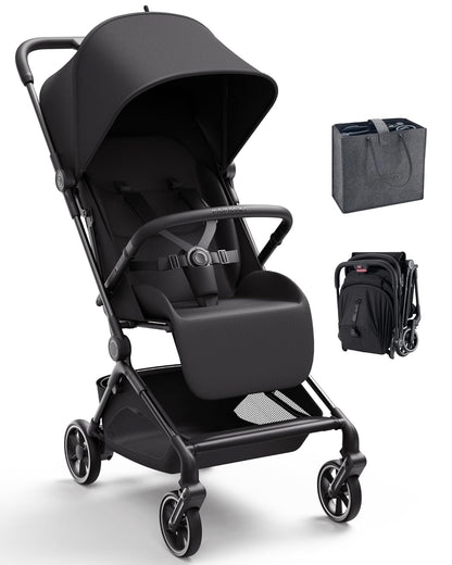 Momcozy Tuckgo Lightweight Travel Stroller, One Click Fold for Toddlers 6M-3Y, 33L Bottom Storage, Compact Easier Air Travel, Travel Bag Included, 3-Position Recline, UPF 50+ Canopy, 5-Point Harness