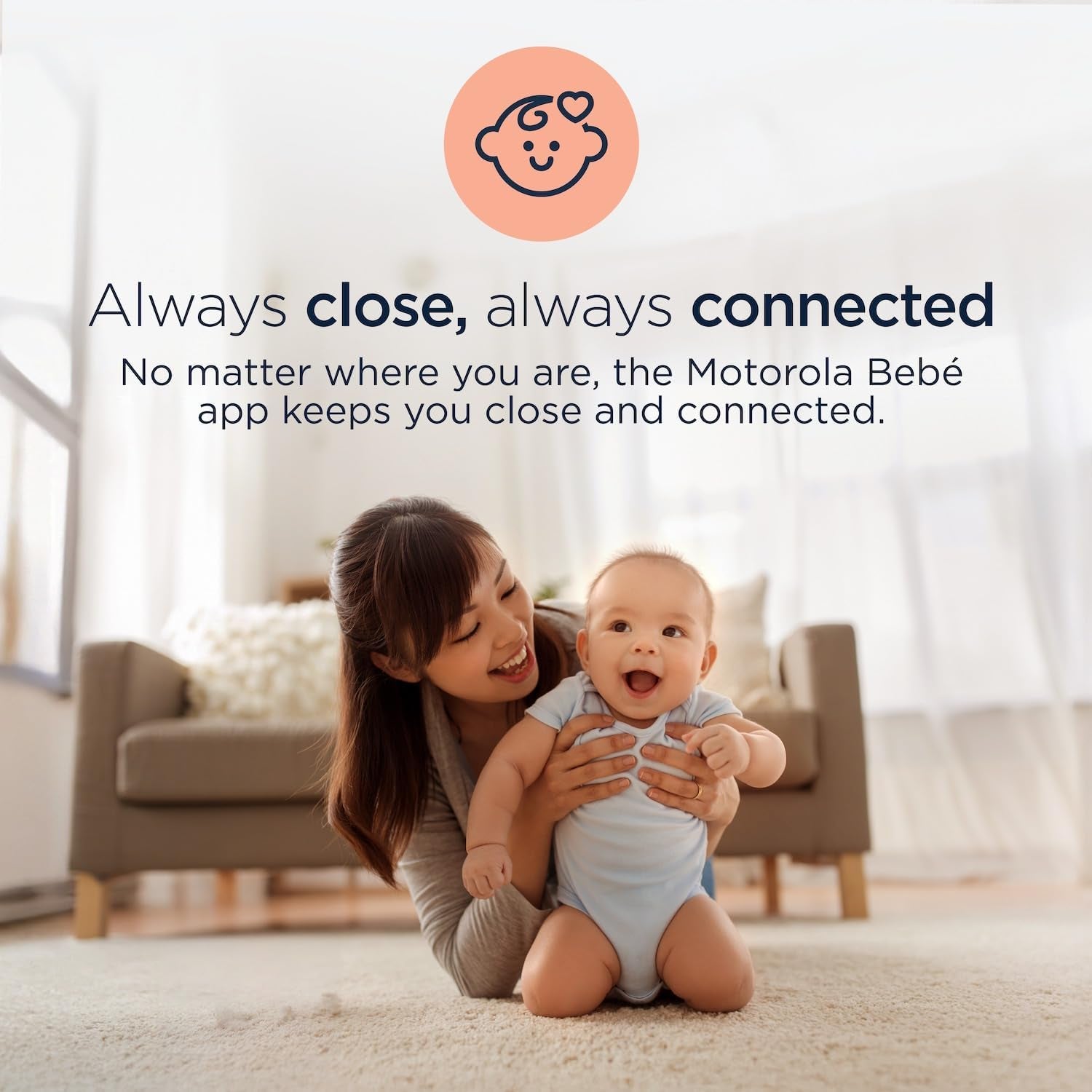 Motorola Nursery PIP1710 Connect Baby Monitor with AI Cry Detection & Translation | Wi-Fi HD Camera, 5" Touch Screen Parent Unit, App Monitoring, Night Vision