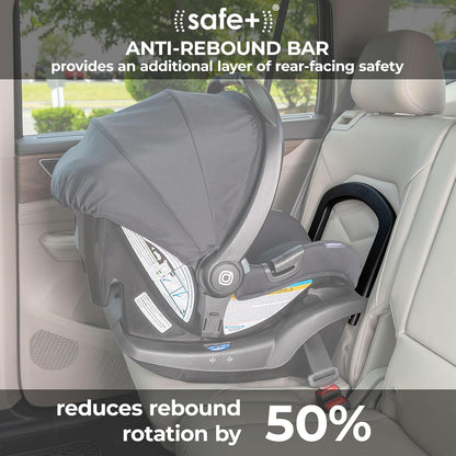 Diono Liteclik 30 R Safeplus Infant Car Seat and Base, Rear-Facing for Infants 4-30Lbs, Safeplus Engineering, with Infant Insert, UPF 50+ Sunshade (Black)