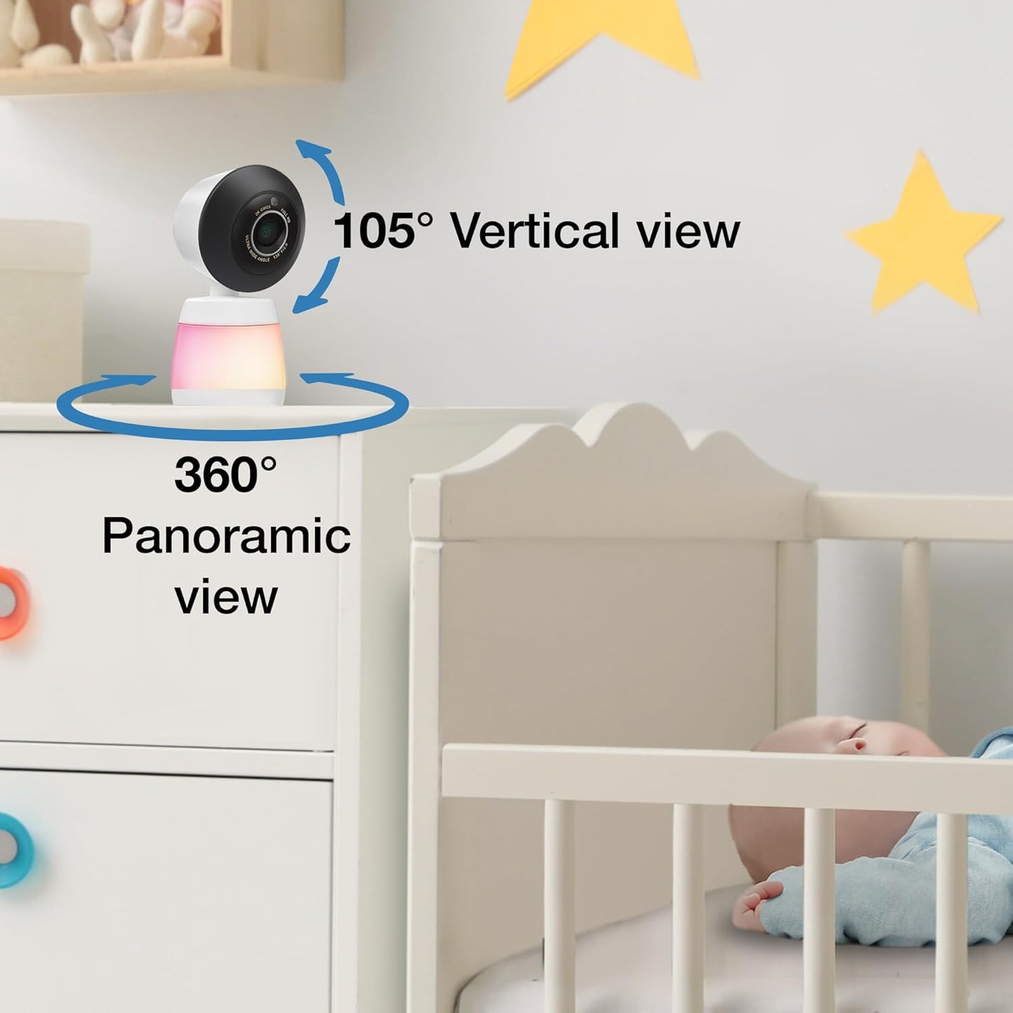 Vtech Smart Wifi Baby Monitor with 2 Cameras, 1080P FHD Video, Free App with Motion Videos, Sound/Motion Alerts, 7" IPS Split‑Screen Display, Pan‑Tilt‑Zoom, Dual‑Room Monitoring – Smart HQ Max Twin