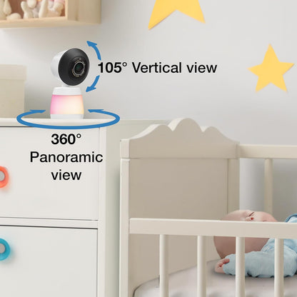 Vtech Smart Wifi Baby Monitor with 2 Cameras, 1080P FHD Video, Free App with Motion Videos, Sound/Motion Alerts, 7" IPS Split‑Screen Display, Pan‑Tilt‑Zoom, Dual‑Room Monitoring – Smart HQ Max Twin