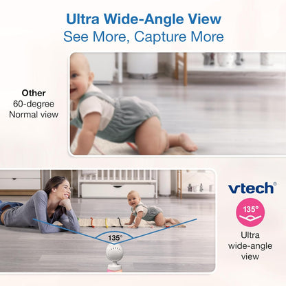 Vtech Smart Wifi Baby Monitor with 2 Cameras, 1080P FHD Video, Free App with Motion Videos, Sound/Motion Alerts, 7" IPS Split‑Screen Display, Pan‑Tilt‑Zoom, Dual‑Room Monitoring – Smart HQ Max Twin