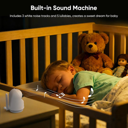 Bonoch Upgraded 1080P Baby Monitor with 2 Cameras, 7" Megaview Split Screen Baby Monitor No Wifi, Dual Video Monitor with Camera and Audio, 6000Mah, White Noise, 2 Way Audio, PTZ, Night Vision