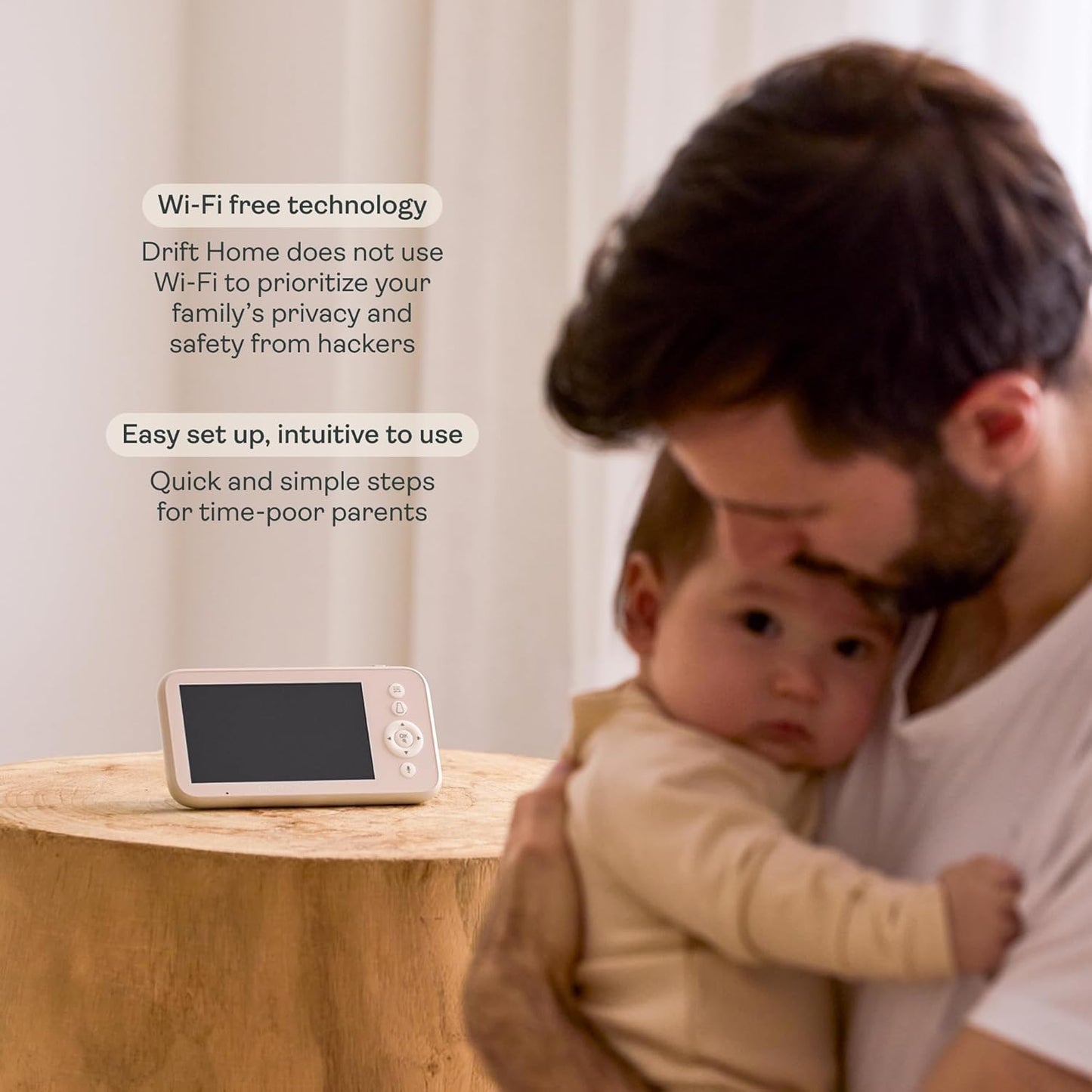 Ergopouch Drift Home Baby Monitor and Smart TOG Guide – Non-Wi-Fi Monitor with Sleep Tracking, Night Light, and Intelligent TOG Dressing Guide for Safer Sleep