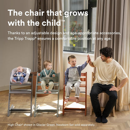Stokke Tripp Trapp High Chair 2, Natural - Includes Chair + Baby Set with Removable Harness for Children 6-36 Months - Adjustable, Ergonomic & Easy to Clean
