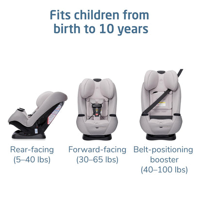 Maxi-Cosi Pria Max 3-In-1 Convertible Car Seat, Infant to Toddler Car Seat, Clipquick Magnetic Chest Clip, Quick-Install Latch, Machine-Washable Cover, 5-100 Lbs, Oyster Shell