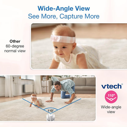 Vtech 2-Cameras Smart Wifi Baby Monitor with 1080P FHD Camera and 5" HD IPS Screen, Free App with Motion Video, Sound/Motion Detection and Notifications, Split-Screen, Pan-Tilt-Zoom: VM901-2HD