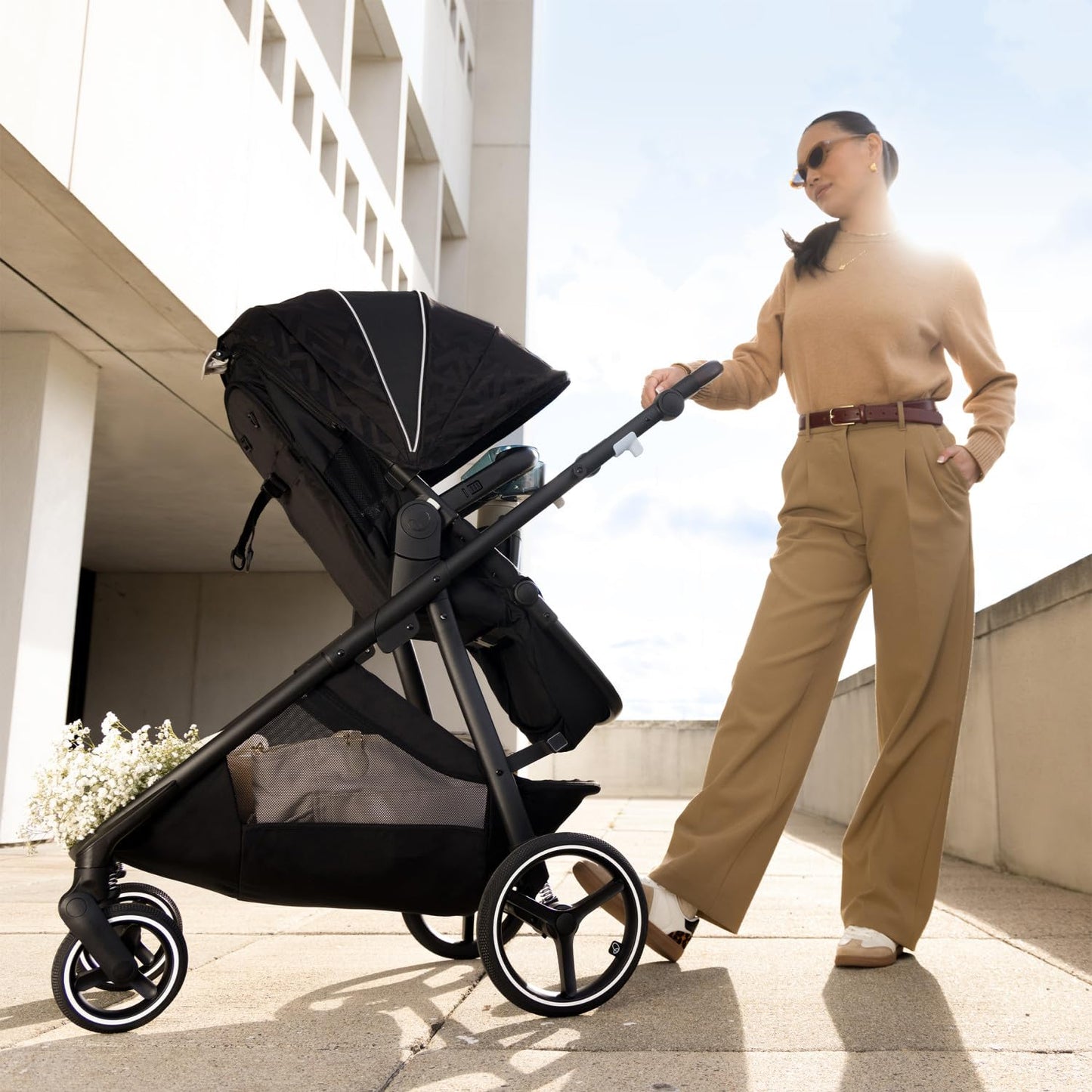 Evenflo Shyft Intuiti+ Travel System Featuring Revolve180 Litemax™ NXT Rotating Rear-Facing Lightweight Preemie and Infant Car Seat with Sensorysoothe 3-30 Lbs. (Angler Tweed)