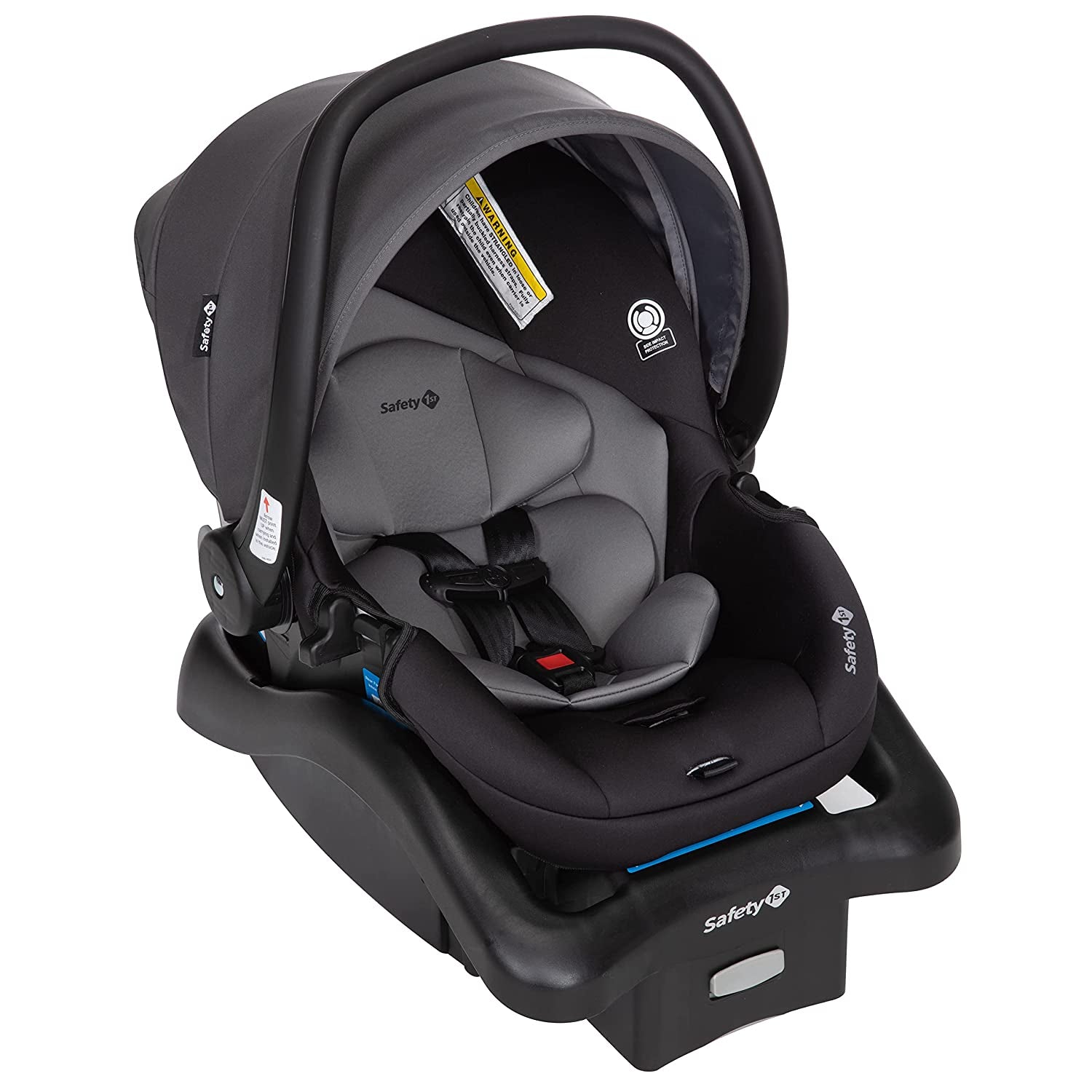 Safety 1St Smooth Ride Travel System Stroller and Onboard FLX Infant Car Seat, Newborn to Toddler Baby Combo, Easy-Install, Large Canopy, Ample Storage, Foldable, Rear-Facing 4-30 Lbs, Monument
