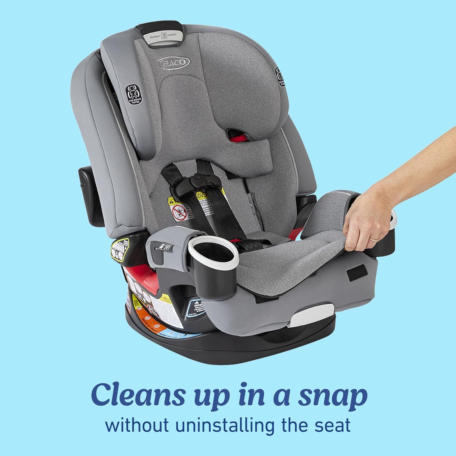 Graco 4Ever DLX 4-In-1 Car Seat, Charlie| Infant to Toddler Car Seat, with 10 Years of Use | Rear-Facing, Forward-Facing and Booster Modes | Safe, Comfortable and Convenient
