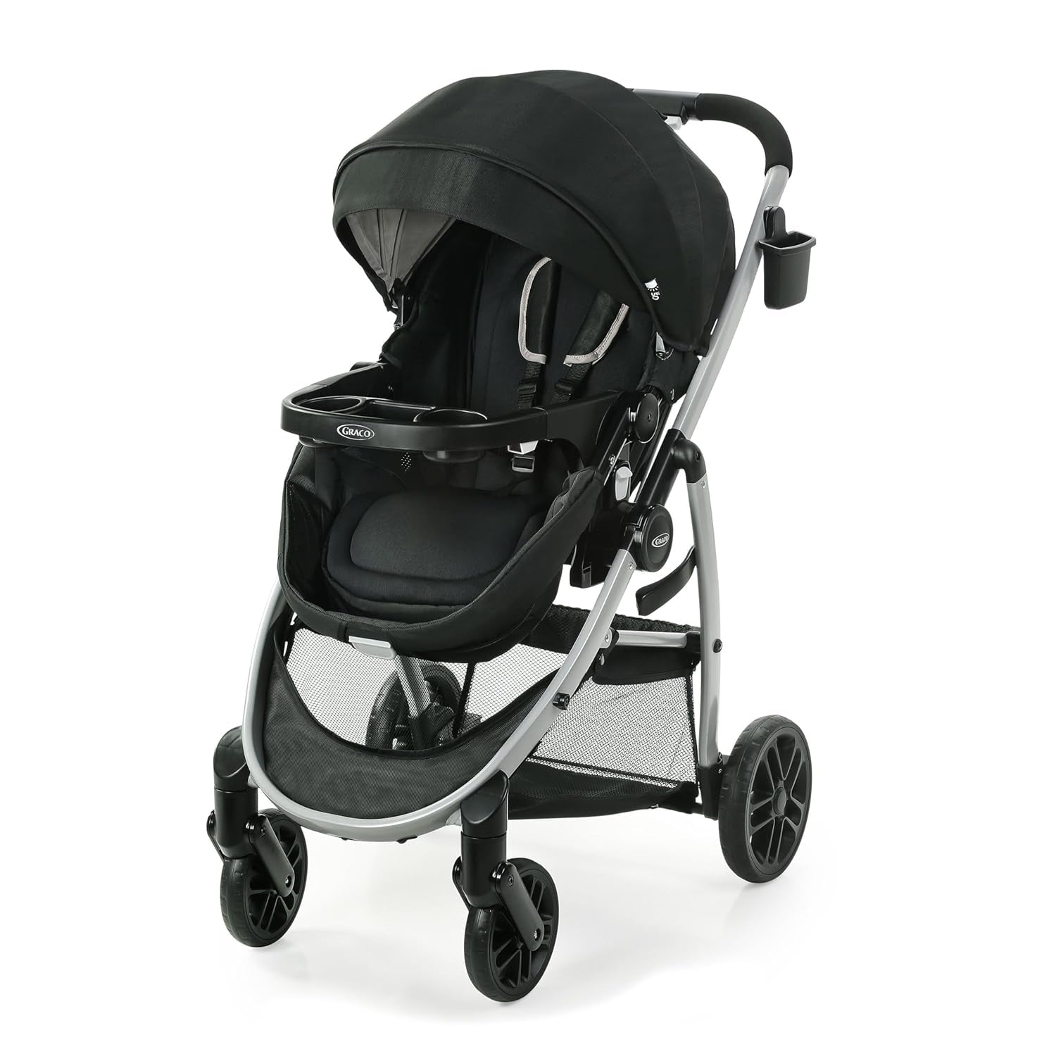 Graco Modes Pramette Stroller, 3-In-1 Baby Stroller, 3 Modes from Infant Car Seat Carrier, Infant Pramette, to Toddler Stroller, Reversible Seat, One Hand Fold, Extra Storage, Child Tray, Pierce