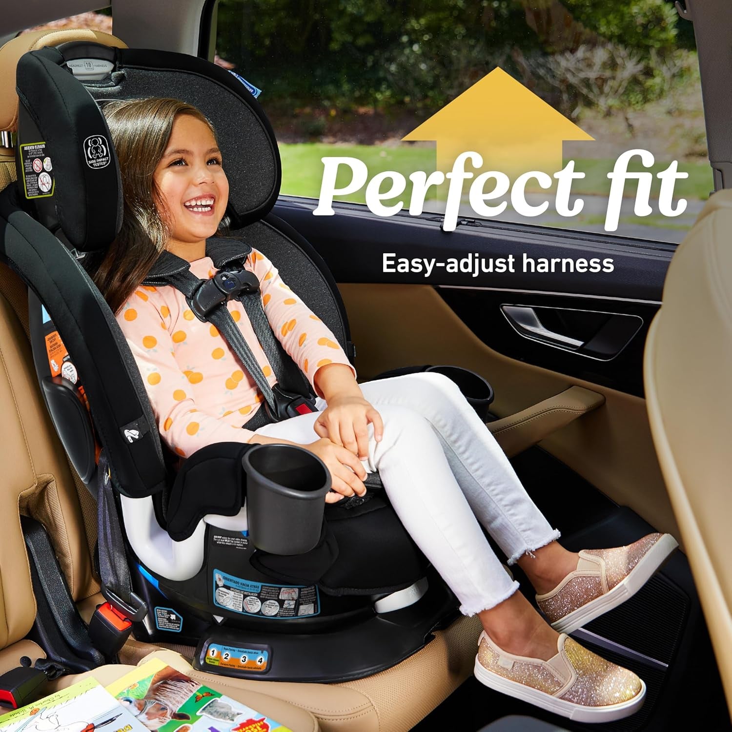 Graco Turn2Me 3-In-1 Rotating Convertible Car Seat, Cambridge, Rear-Facing Rotation Only, Forward-Facing Mode, Highback Booster up to 100 Lbs, Adjustable Headrest & Harness, Steel Reinforced Frame
