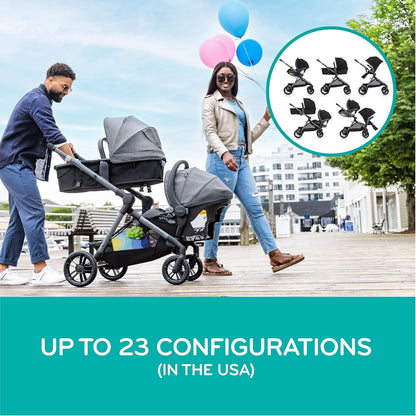 Pivot Xpand Modular Travel System with Litemax Infant Car Seat with Anti-Rebound Bar (Ayrshire Black)