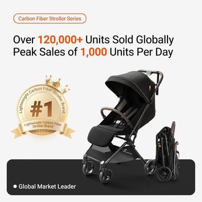 MAMAZING Ultra Air Lightweight Baby Travel Stroller with Carbon Fiber Frame, Compact & Airplane-Friendly, One-Handed Fold, 11.6 Lbs, Perfect for Toddlers, Jet