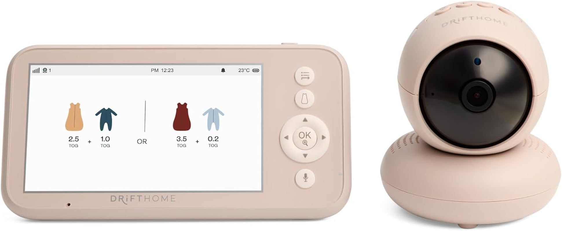 Ergopouch Drift Home Baby Monitor and Smart TOG Guide – Non-Wi-Fi Monitor with Sleep Tracking, Night Light, and Intelligent TOG Dressing Guide for Safer Sleep