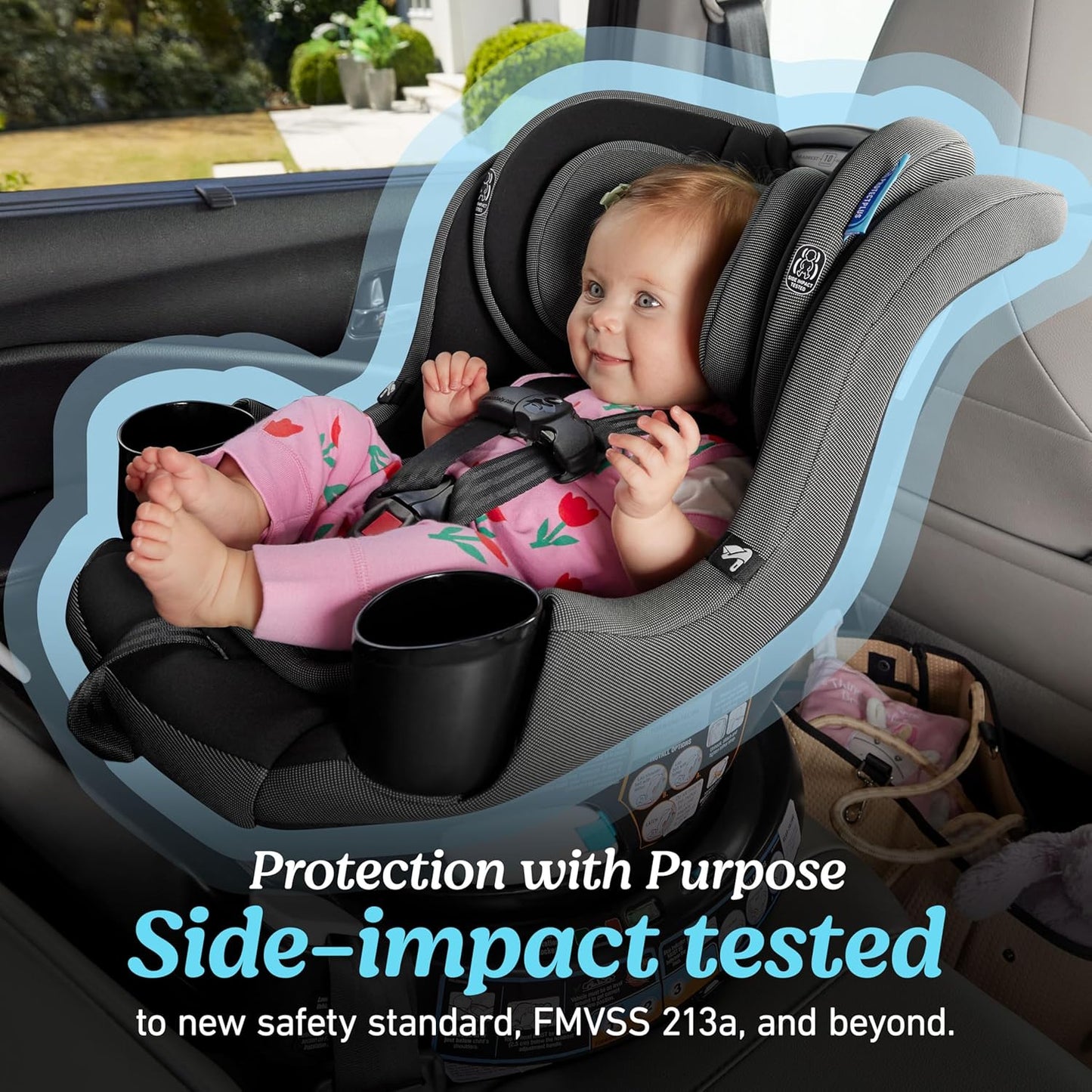 Graco Easyturn 360 2-In-1 Convertible Car Seat, 360 Degree Rotating Infant to Toddler Rotating Car Seat, 2 Modes Forward and Rear Facing, Slim Design, Cyran