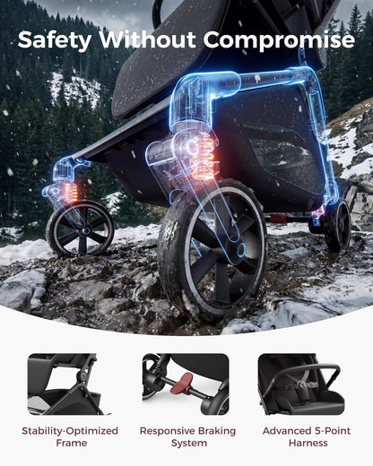 Momcozy Tuckgo Lightweight Travel Stroller, One Click Fold for Toddlers 6M-3Y, 33L Bottom Storage, Compact Easier Air Travel, Travel Bag Included, 3-Position Recline, UPF 50+ Canopy, 5-Point Harness