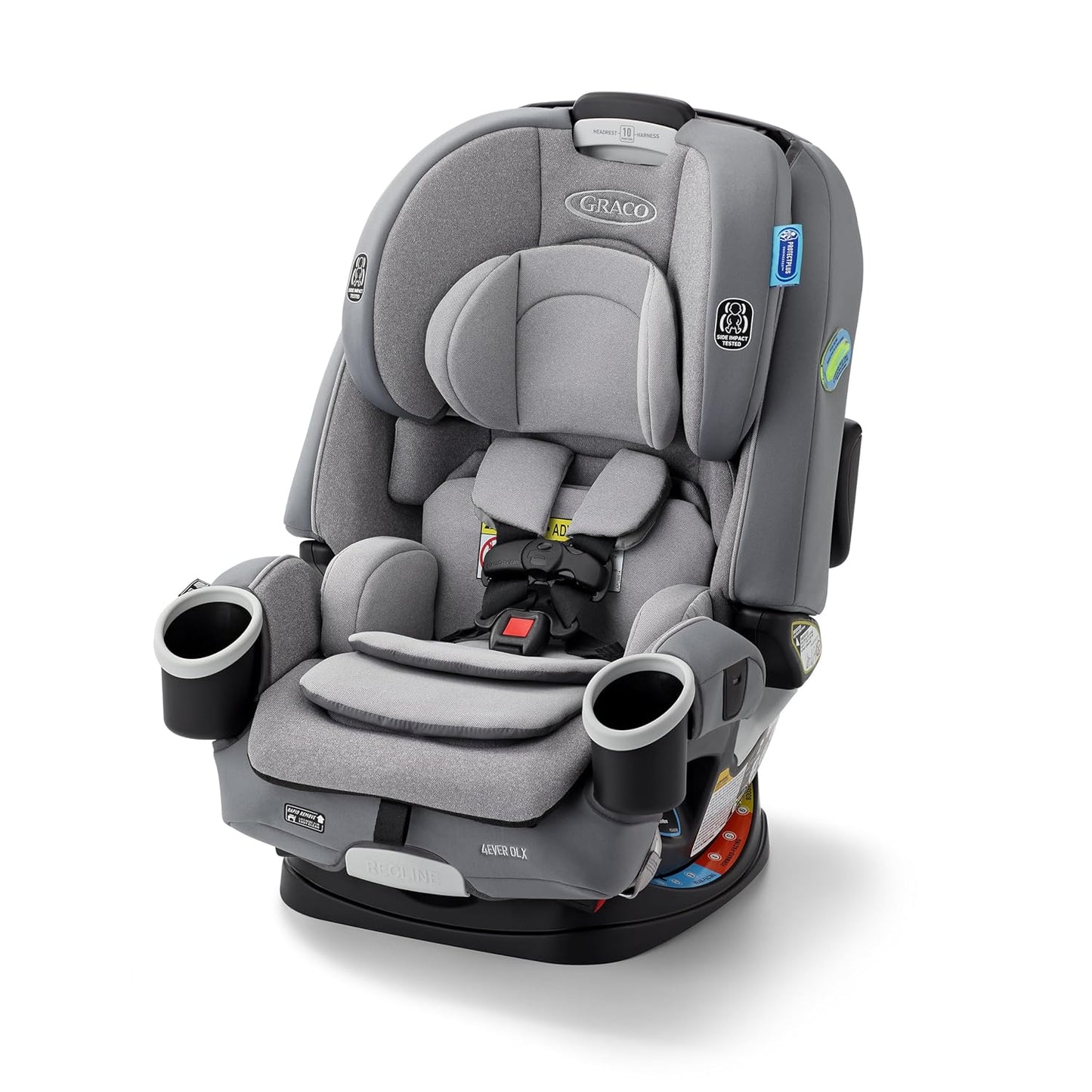 Graco 4Ever DLX 4-In-1 Car Seat, Charlie| Infant to Toddler Car Seat, with 10 Years of Use | Rear-Facing, Forward-Facing and Booster Modes | Safe, Comfortable and Convenient