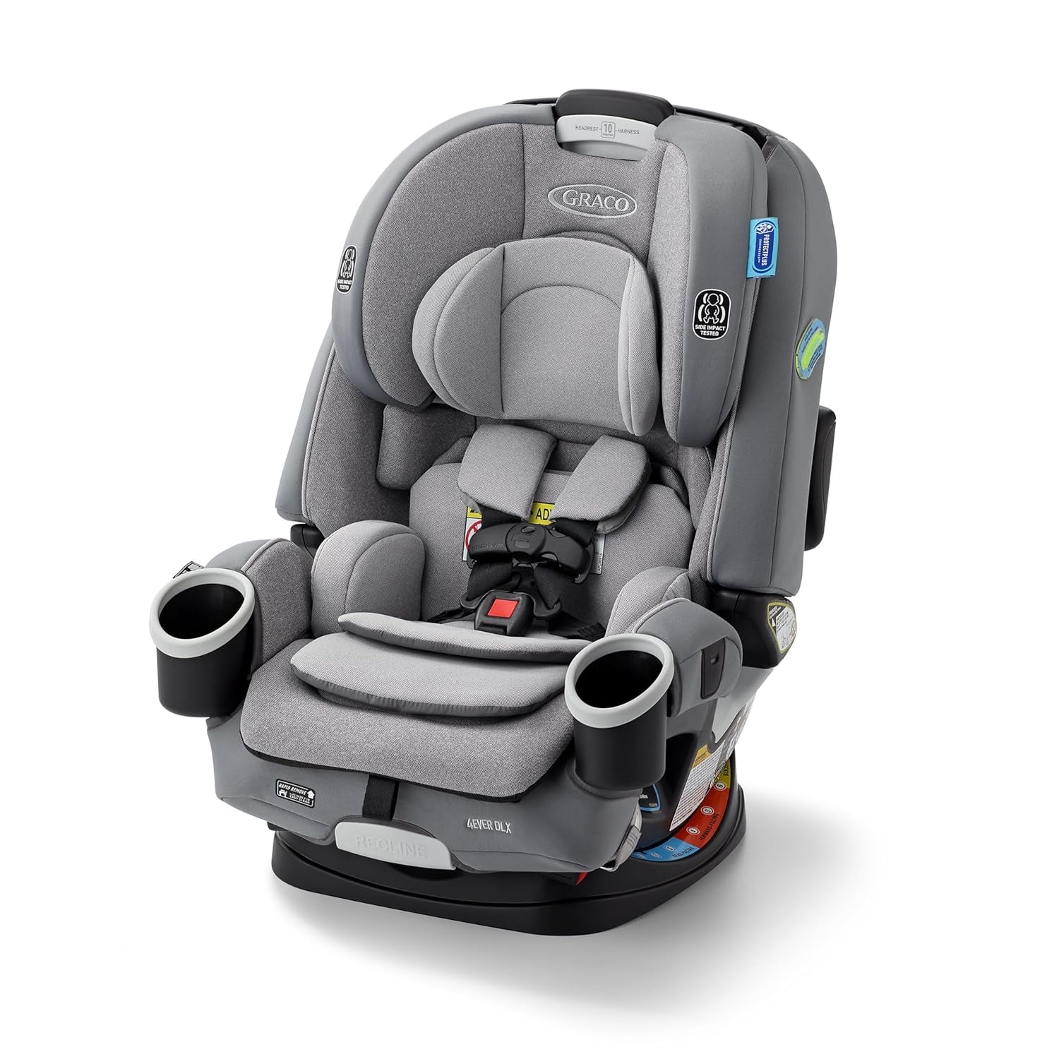 Graco 4Ever DLX 4-In-1 Car Seat, Charlie| Infant to Toddler Car Seat, with 10 Years of Use | Rear-Facing, Forward-Facing and Booster Modes | Safe, Comfortable and Convenient