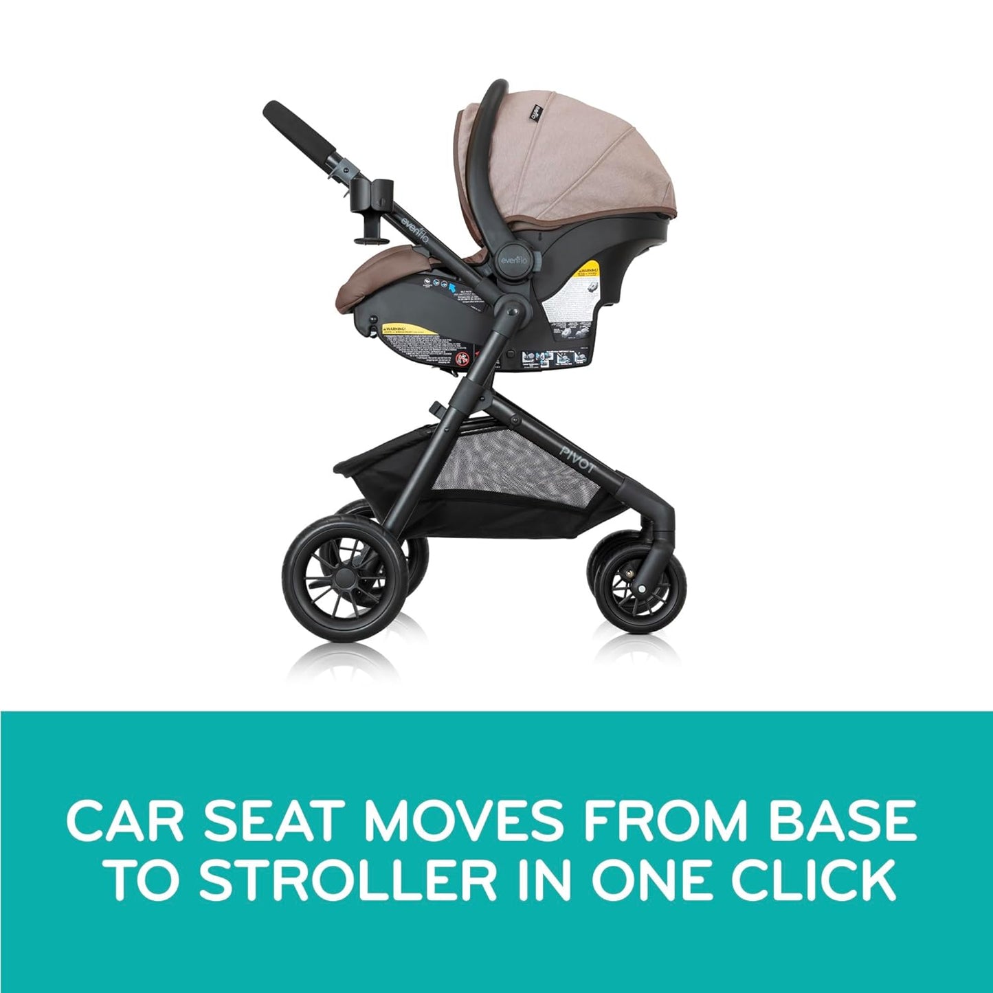 Evenflo Pivot Modular Travel System with Litemax Preemie and Infant Car Seat (Desert Tan)