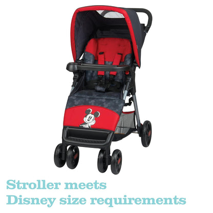 Disney Baby Minnie Mouse Simple Fold LX Travel System, Lift to Fold Compactly in Less than a Second for Easy Storage; Self-Standing When Folded, Minnie Dot Party