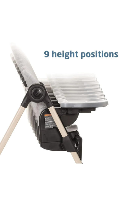 Maxi-Cosi Minla 6-In-1 High Chair for Babies & Toddlers, Portable Foldable Highchair, Ecocare Fabric, 9 Heights, 5 Reclines, 4 Tray Positions, Onyx Sand